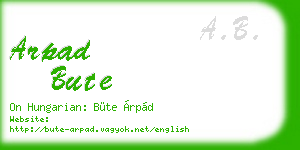arpad bute business card